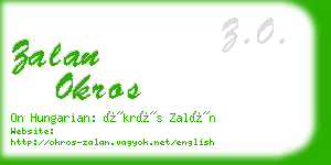 zalan okros business card